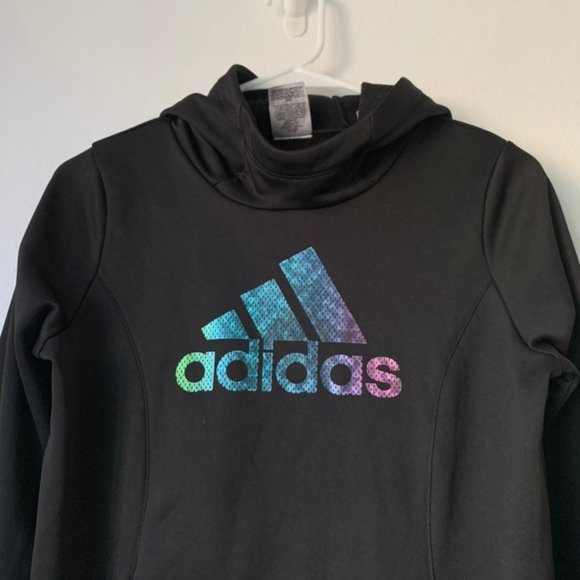 adidas Tops - Adidas Black Hoodie Youth Sz L